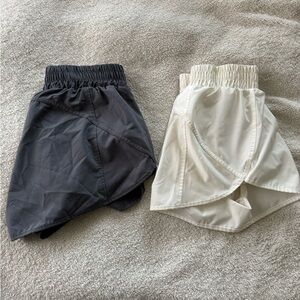 Black and Cream Athletic Shorts Set